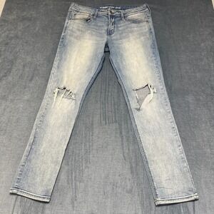 Hot Topic HT Denim Jeans Mens 34x32 Blue Cotton Stretch Mid Rise Skinny Leg